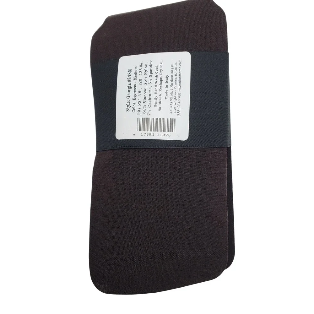 Italian Cashmere Tight Espresso Brown MEDIUM B.ella Georgia Viscose Blend NWT